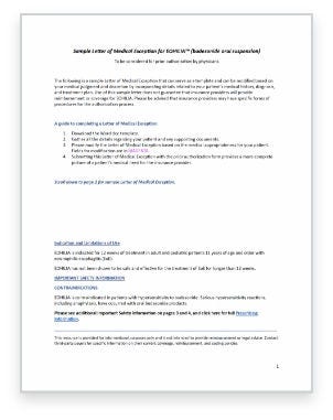 Sample Letter of Medical Exception